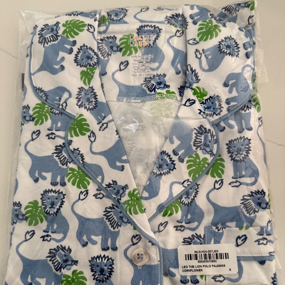 Roller Rabbit Blue Leo the Lion Pajama 2 Piece Polo Short Sleeve Shorts Set NWT - Picture 1 of 3